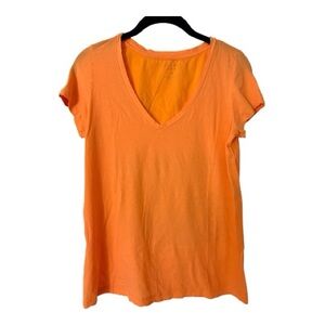 Calypso St. Barth Bright Orange V-Neck Short Sleeve Tee